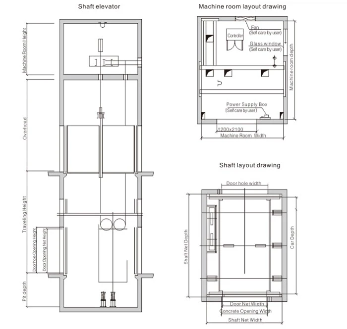 Garage Car Elevator Construction Layout Drawing Garage Car Elevator Construction Layout Drawing